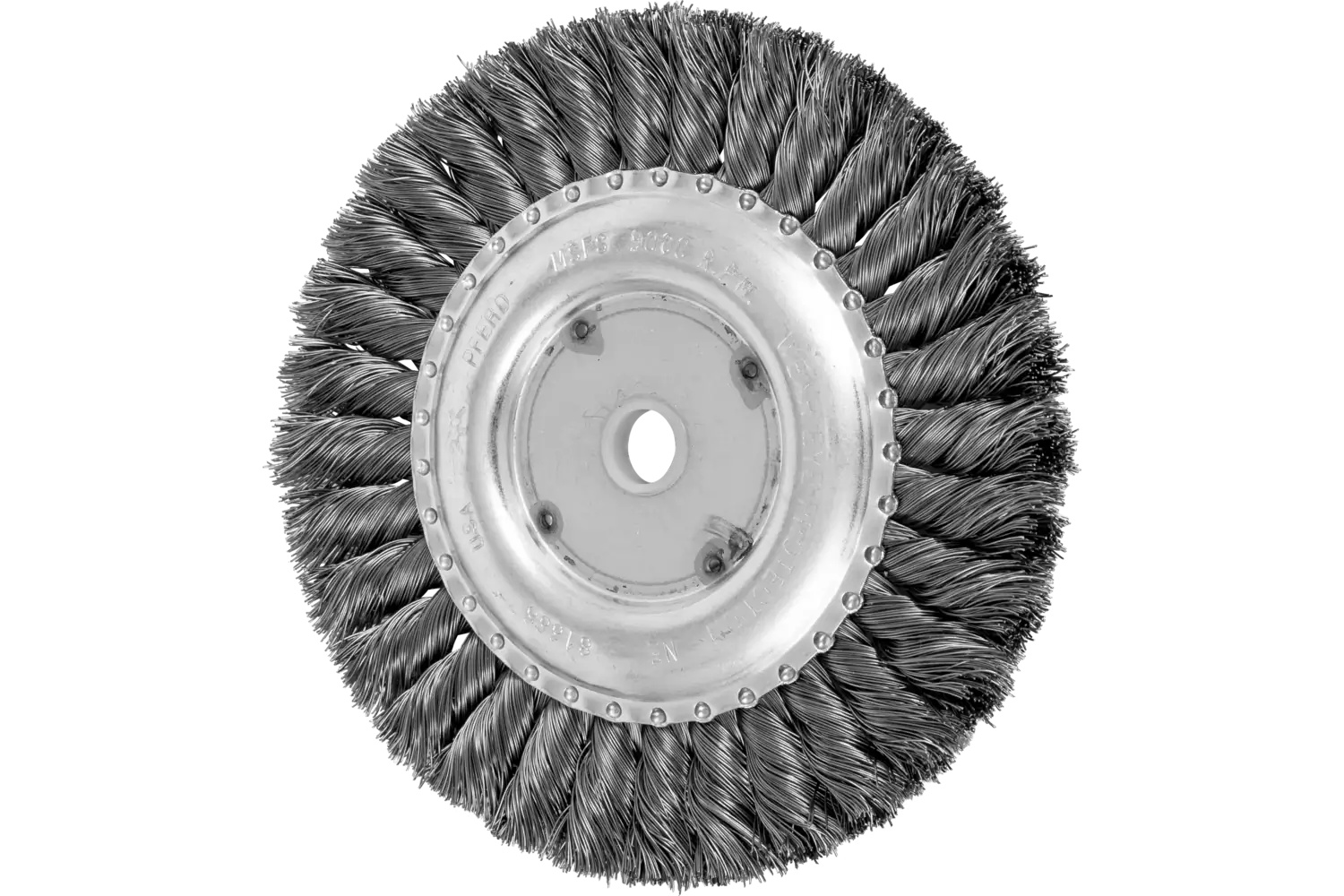 Picture of Pferd Standard Twist Knot Wire Wheel Brush 6" Dia. .014 Cs 5/8-1/2" Arbor Retail